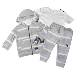 Volcom Purple Grey Hoodie Pants Shirt Set Jogger Infant Boys 12 Months NWT